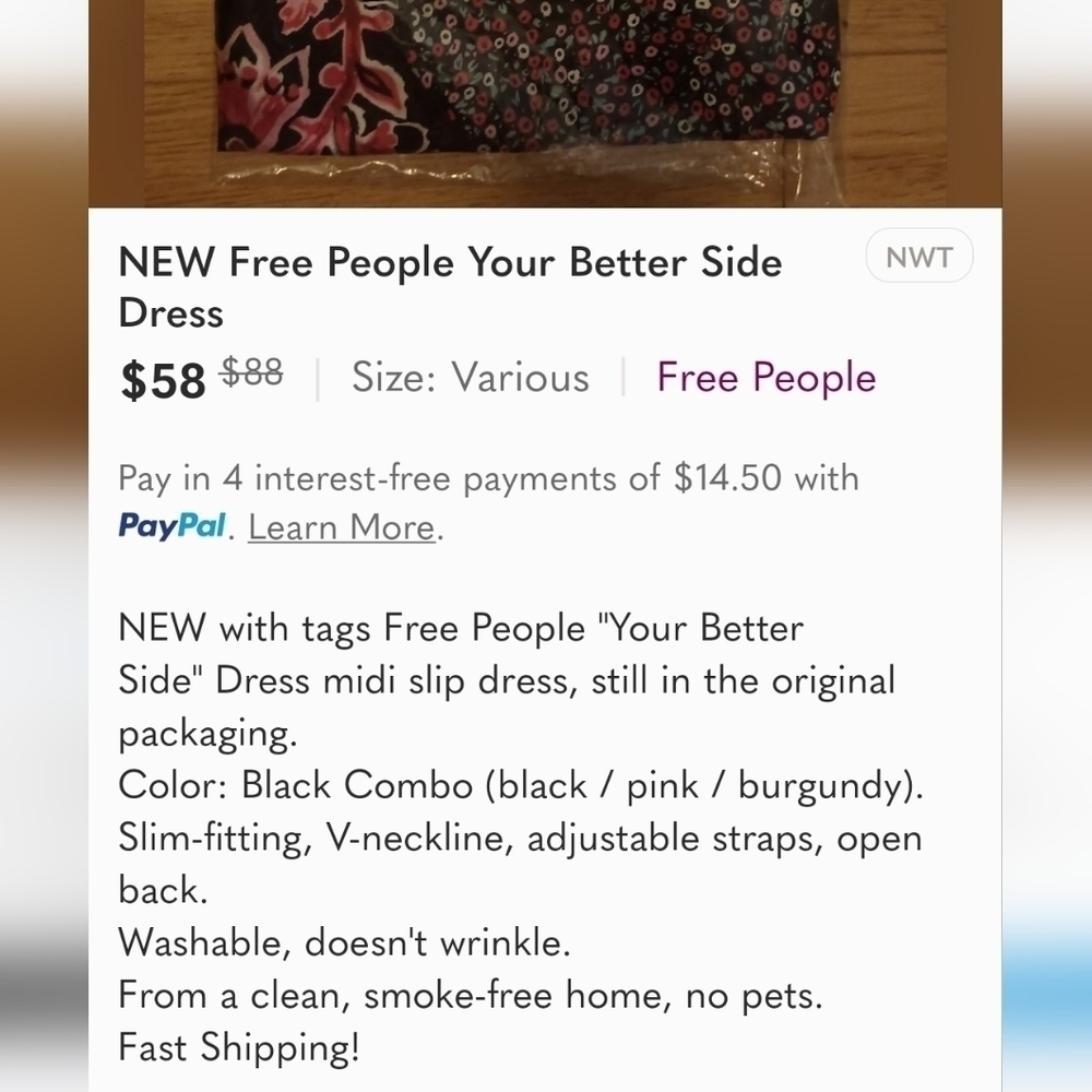 Free People Your Better Side Midi Black Combo Size Small NWT - Picture 12 of 14